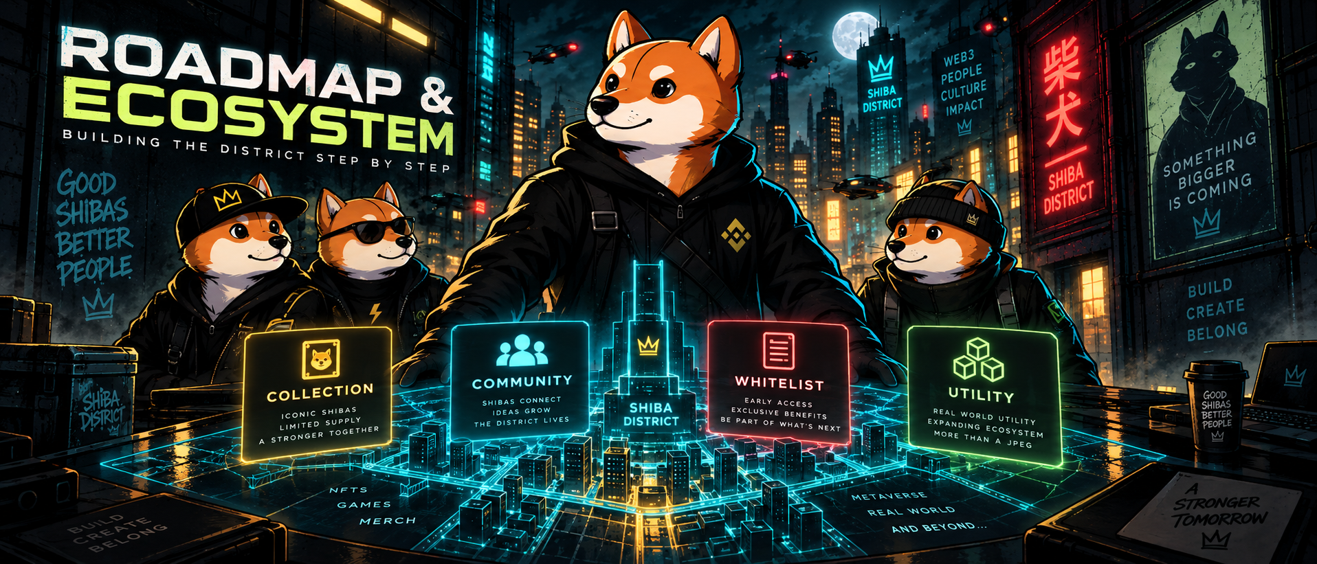 Shiba District roadmap and ecosystem artwork